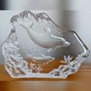 Dolphin Glass Paperweight